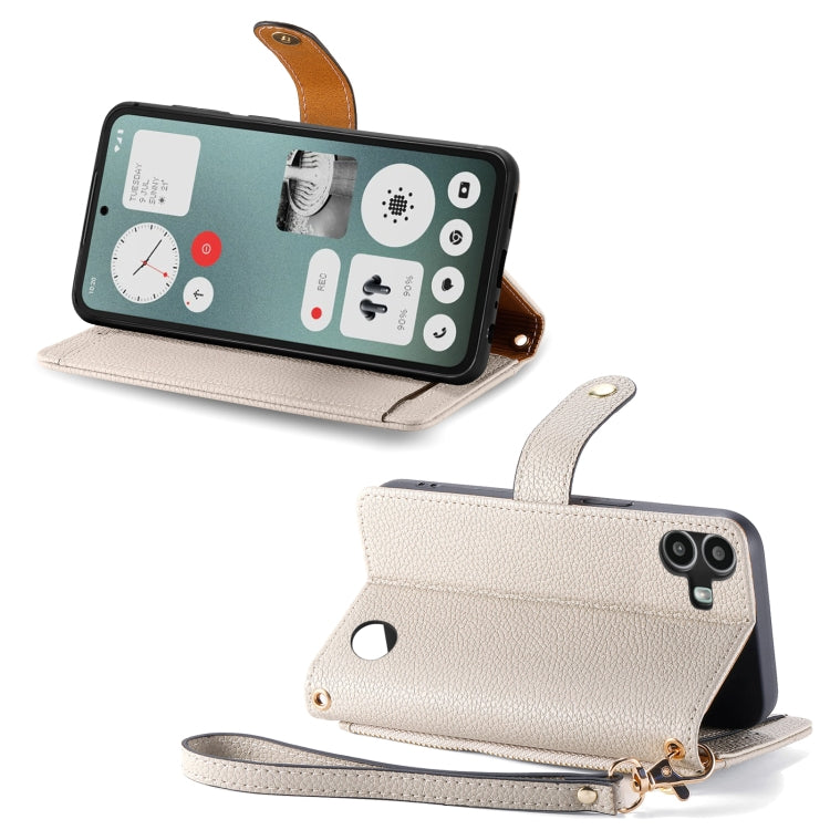 For Nothing CMF Phone 1 Love Zipper Lanyard Leather Phone Case