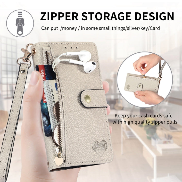 For Nothing CMF Phone 1 Love Zipper Lanyard Leather Phone Case