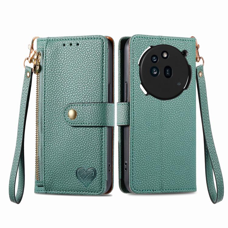 For Nothing Phone 3a Love Zipper Lanyard Leather Phone Case