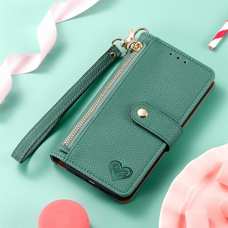 For Nothing Phone 3a Love Zipper Lanyard Leather Phone Case