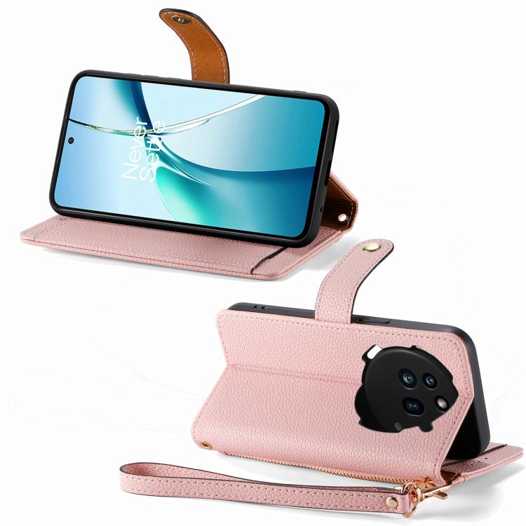 For Nothing Phone 3a Love Zipper Lanyard Leather Phone Case