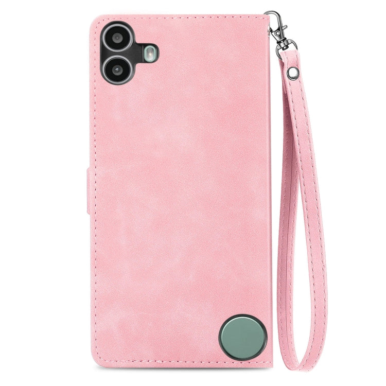 For Nothing CMF Phone 1 Embossed Flower Zipper Leather Phone Case