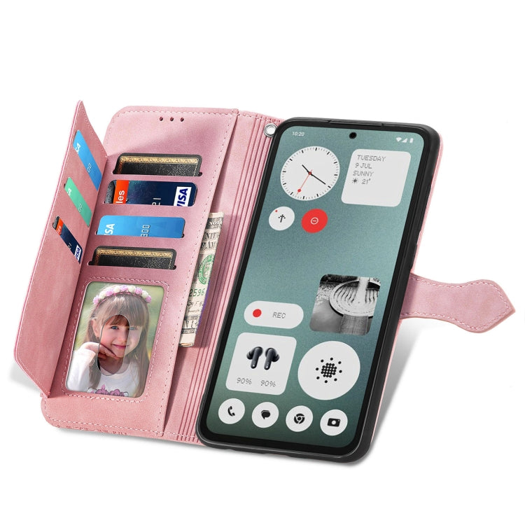 For Nothing CMF Phone 1 Embossed Flower Zipper Leather Phone Case