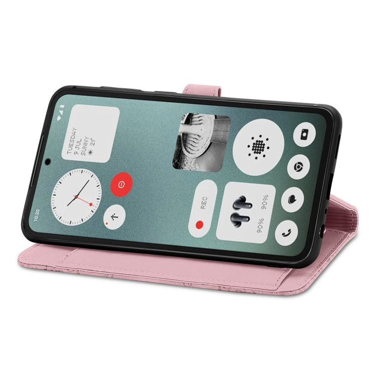 For Nothing CMF Phone 1 Embossed Flower Zipper Leather Phone Case