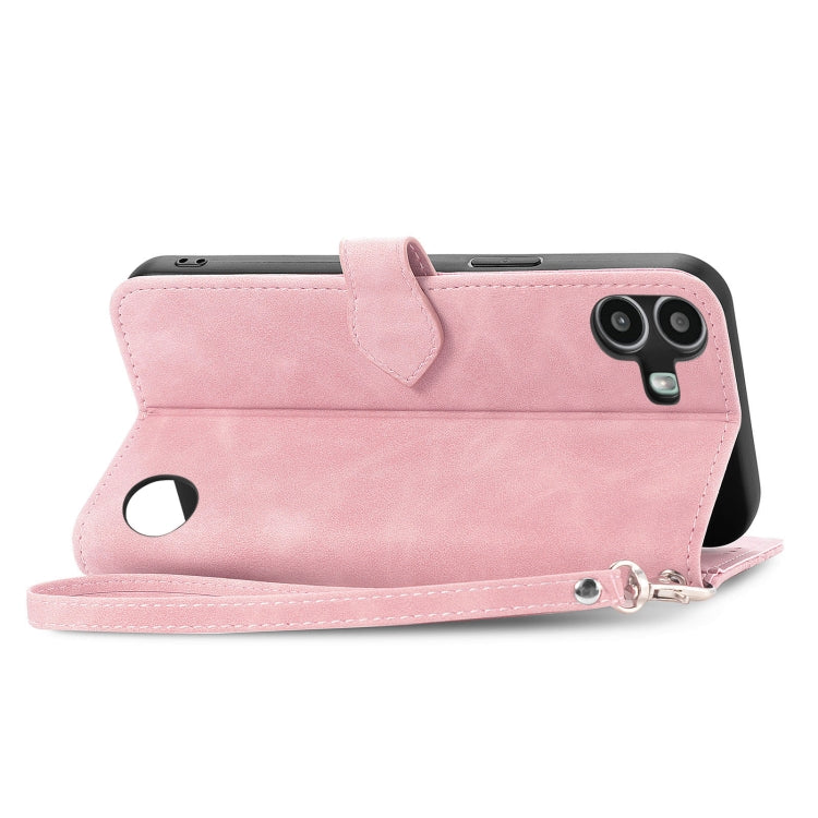 For Nothing CMF Phone 1 Embossed Flower Zipper Leather Phone Case