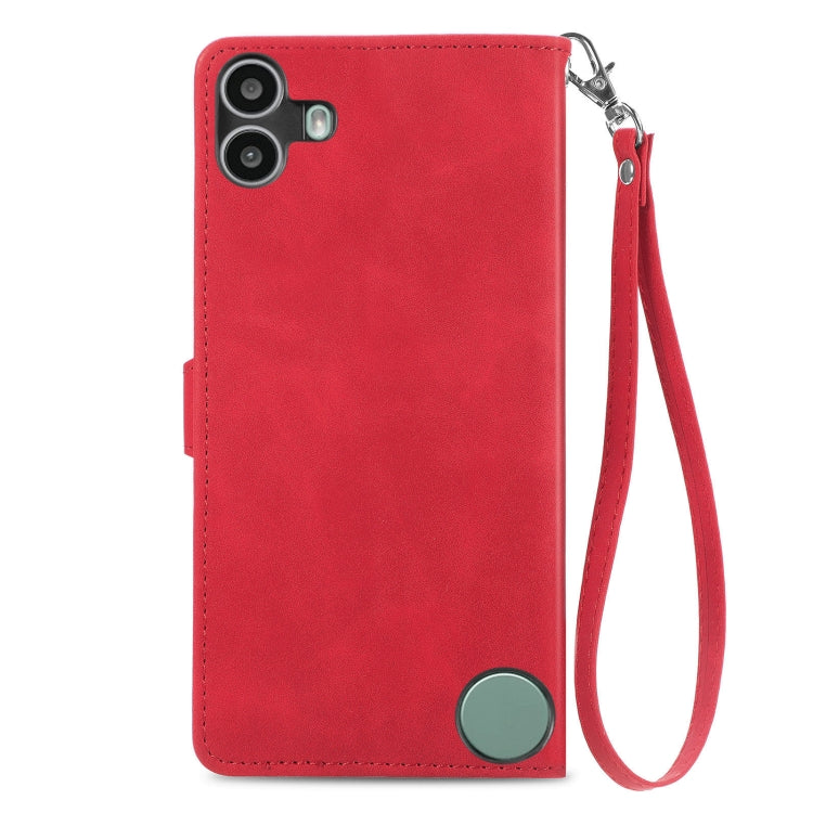 For Nothing CMF Phone 1 Embossed Flower Zipper Leather Phone Case