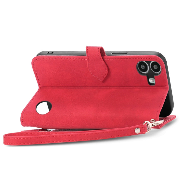 For Nothing CMF Phone 1 Embossed Flower Zipper Leather Phone Case