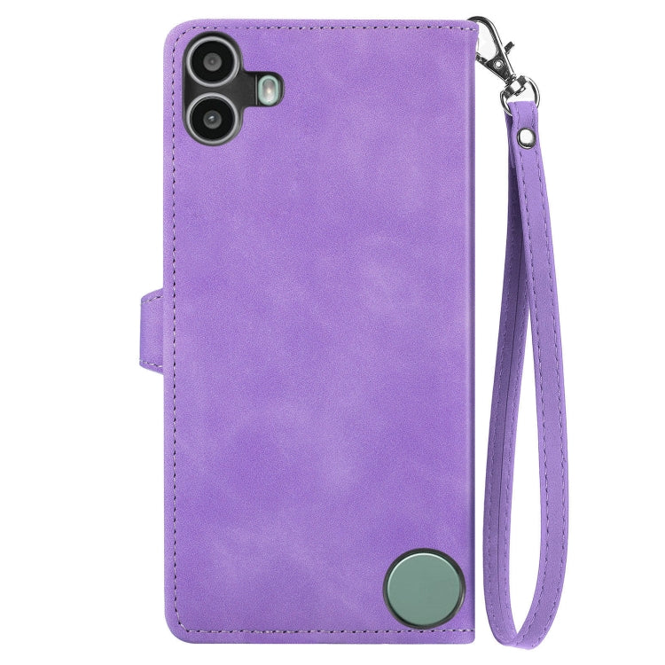 For Nothing CMF Phone 1 Embossed Flower Zipper Leather Phone Case