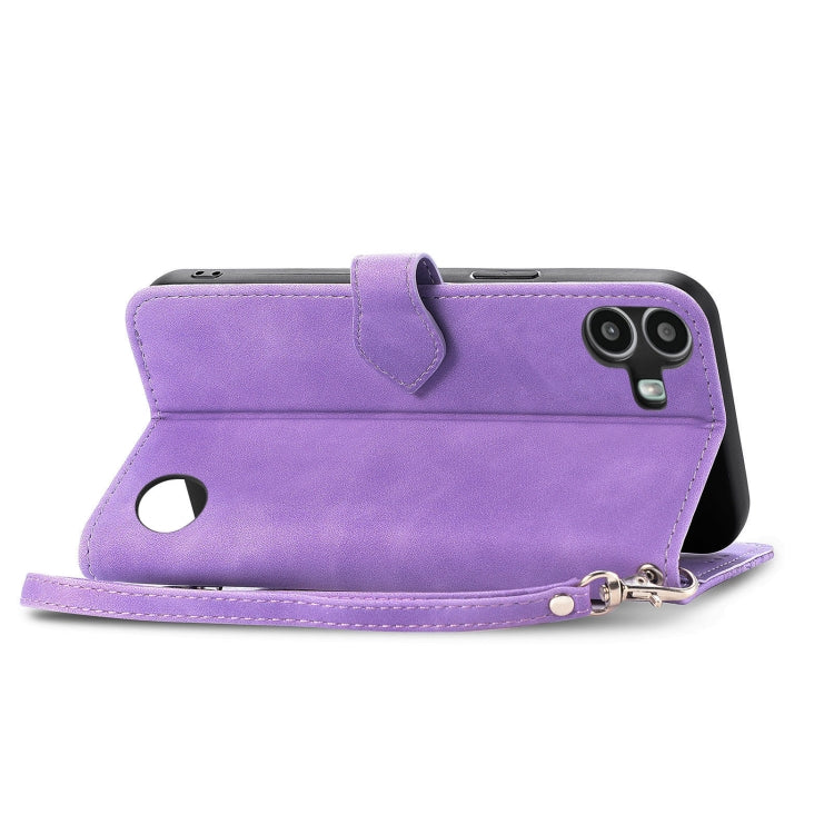 For Nothing CMF Phone 1 Embossed Flower Zipper Leather Phone Case