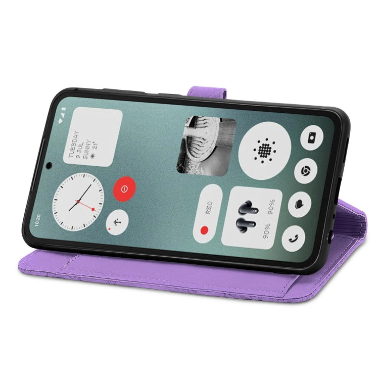For Nothing CMF Phone 1 Embossed Flower Zipper Leather Phone Case