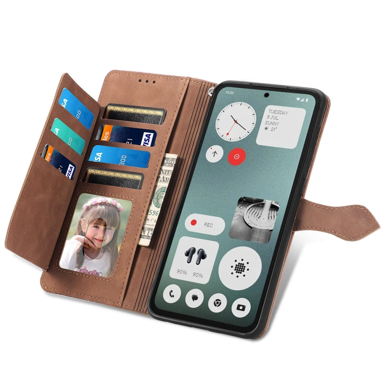 For Nothing CMF Phone 1 Embossed Flower Zipper Leather Phone Case