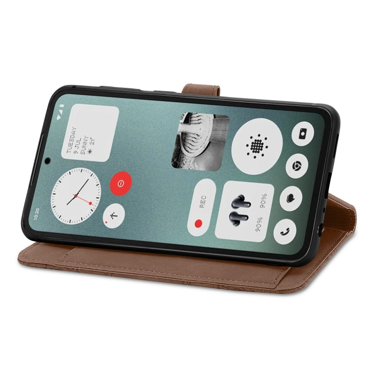 For Nothing CMF Phone 1 Embossed Flower Zipper Leather Phone Case