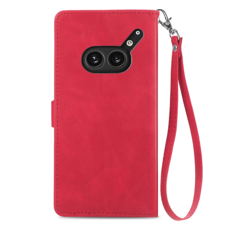 For Nothing Phone 2a Plus Embossed Flower Zipper Leather Phone Case