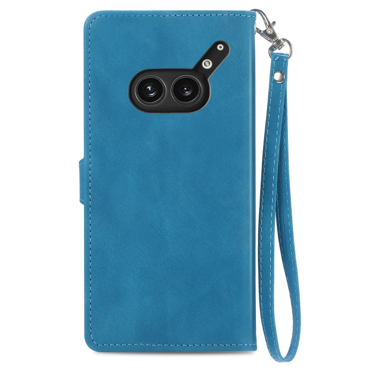 For Nothing Phone 2a Plus Embossed Flower Zipper Leather Phone Case