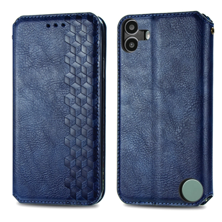 For Nothing CMF Phone 1 Cubic Grid Pressed Magnetic Leather Phone Case