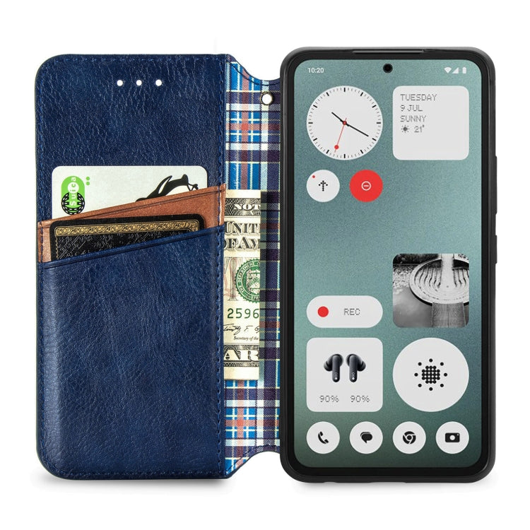 For Nothing CMF Phone 1 Cubic Grid Pressed Magnetic Leather Phone Case
