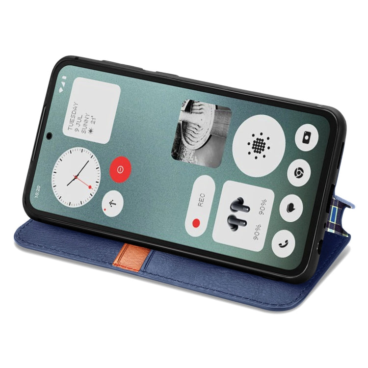 For Nothing CMF Phone 1 Cubic Grid Pressed Magnetic Leather Phone Case