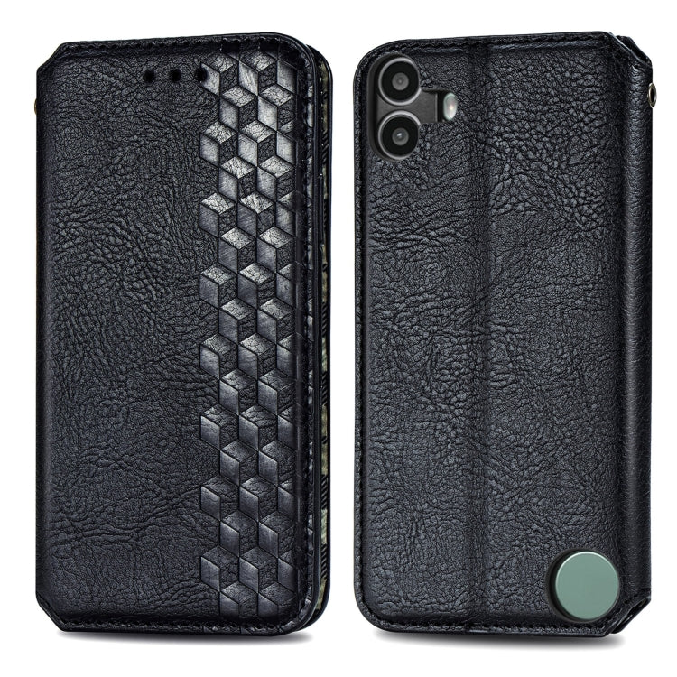 For Nothing CMF Phone 1 Cubic Grid Pressed Magnetic Leather Phone Case