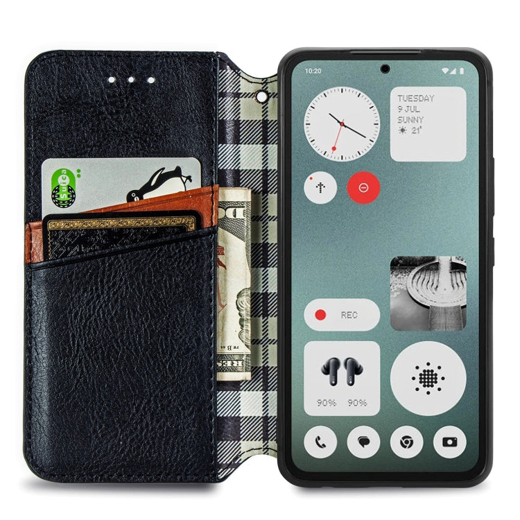 For Nothing CMF Phone 1 Cubic Grid Pressed Magnetic Leather Phone Case