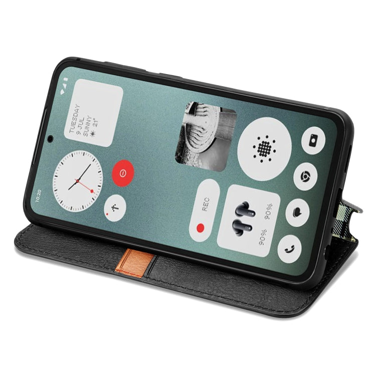 For Nothing CMF Phone 1 Cubic Grid Pressed Magnetic Leather Phone Case