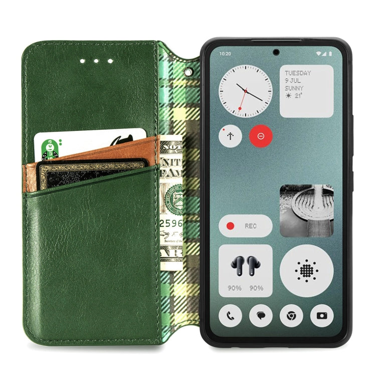 For Nothing CMF Phone 1 Cubic Grid Pressed Magnetic Leather Phone Case