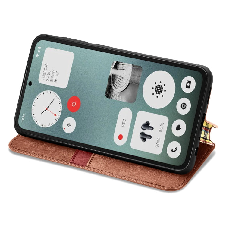 For Nothing CMF Phone 1 Cubic Grid Pressed Magnetic Leather Phone Case