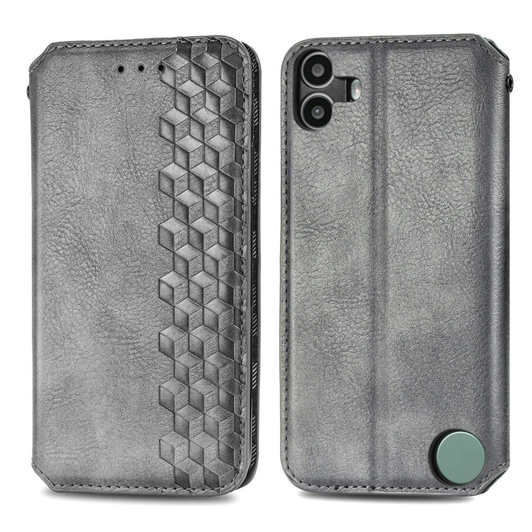 For Nothing CMF Phone 1 Cubic Grid Pressed Magnetic Leather Phone Case