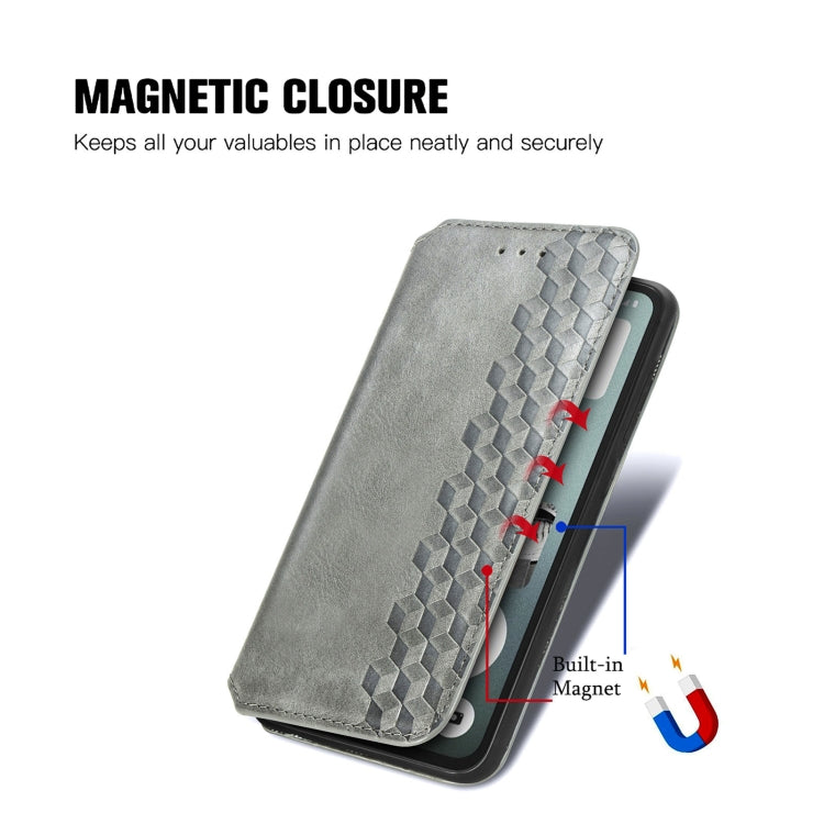 For Nothing CMF Phone 1 Cubic Grid Pressed Magnetic Leather Phone Case