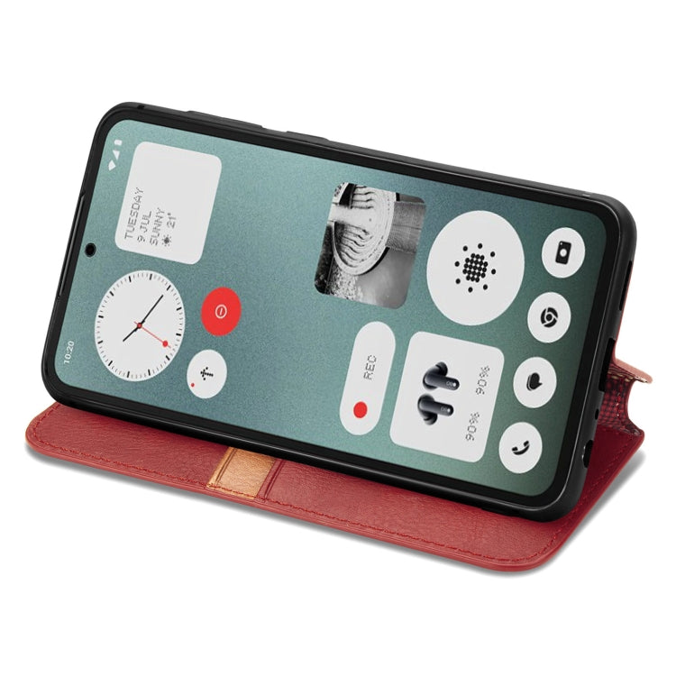For Nothing CMF Phone 1 Cubic Grid Pressed Magnetic Leather Phone Case