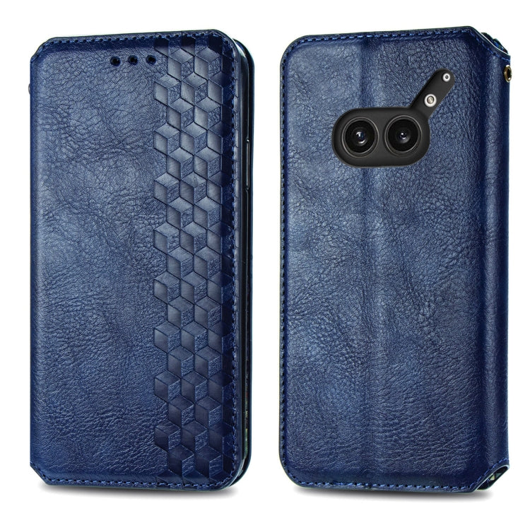 For Nothing Phone 2a Plus Cubic Grid Pressed Magnetic Leather Phone Case