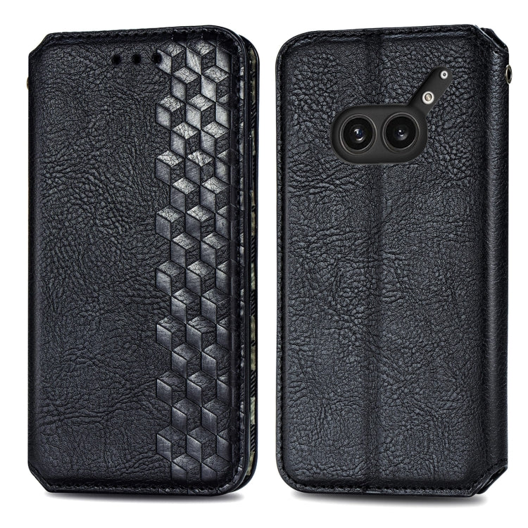 For Nothing Phone 2a Plus Cubic Grid Pressed Magnetic Leather Phone Case