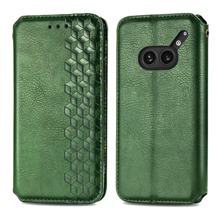 For Nothing Phone 2a Plus Cubic Grid Pressed Magnetic Leather Phone Case