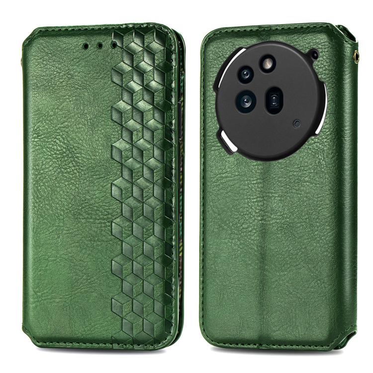 For Nothing Phone 3a Cubic Grid Pressed Magnetic Leather Phone Case
