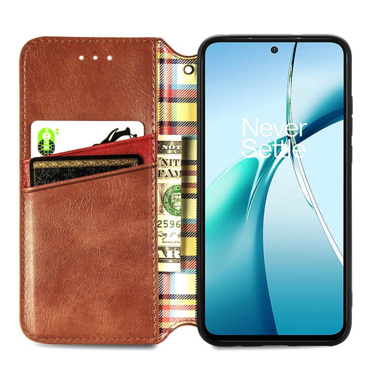 For Nothing Phone 3a Cubic Grid Pressed Magnetic Leather Phone Case