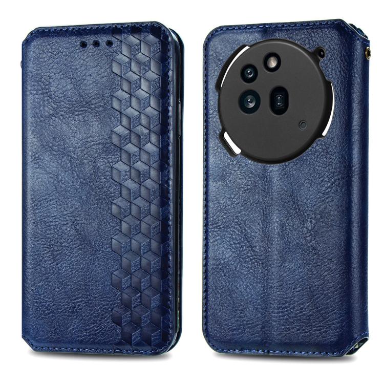 For Nothing Phone 3a Pro Cubic Grid Pressed Magnetic Leather Phone Case