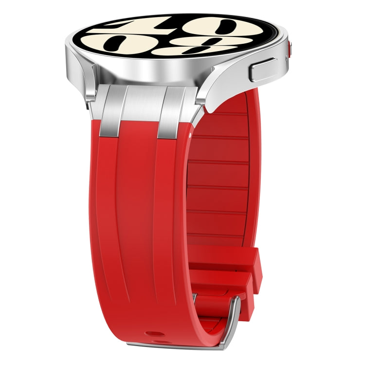 For Samsung Galaxy Watch Active 20mm Quick Release Silver Buckle Royal Silicone Watch Band