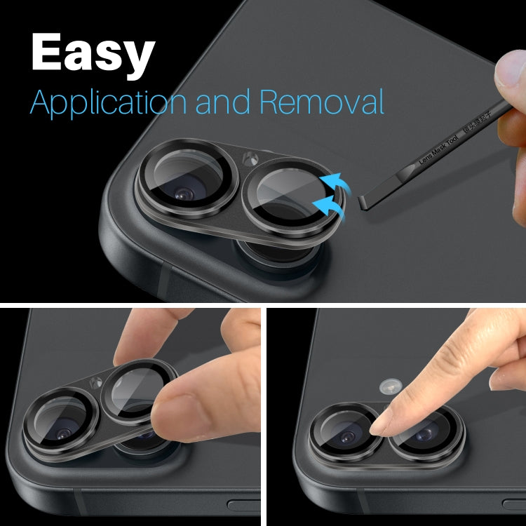 For iPhone 16 / 16 Plus NORTHJO Matte Camera Lens Protector Tempered Glass Rear Lens Film