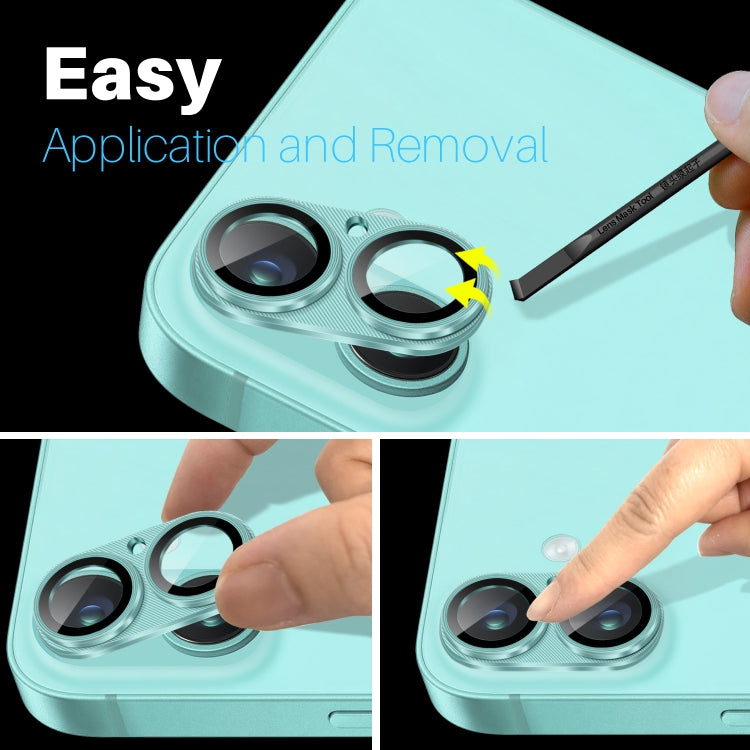 For iPhone 16 / 16 Plus NORTHJO CD Vein Camera Lens Protector Tempered Glass Rear Lens Film