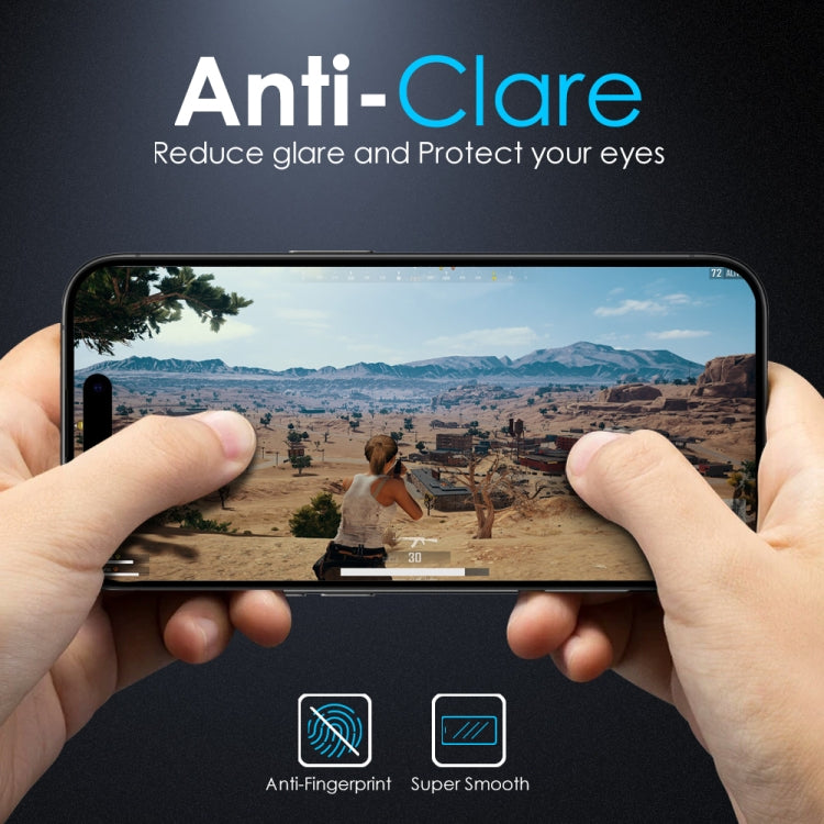 For iPhone 15 Pro NORTHJO Matte Silkscreen Anti-Fingerprint Tempered Glass Film