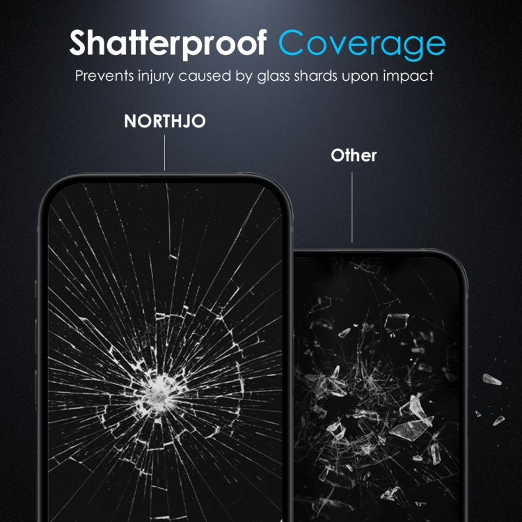 For iPhone 14 Pro NORTHJO Matte Silkscreen Anti-Fingerprint Tempered Glass Film