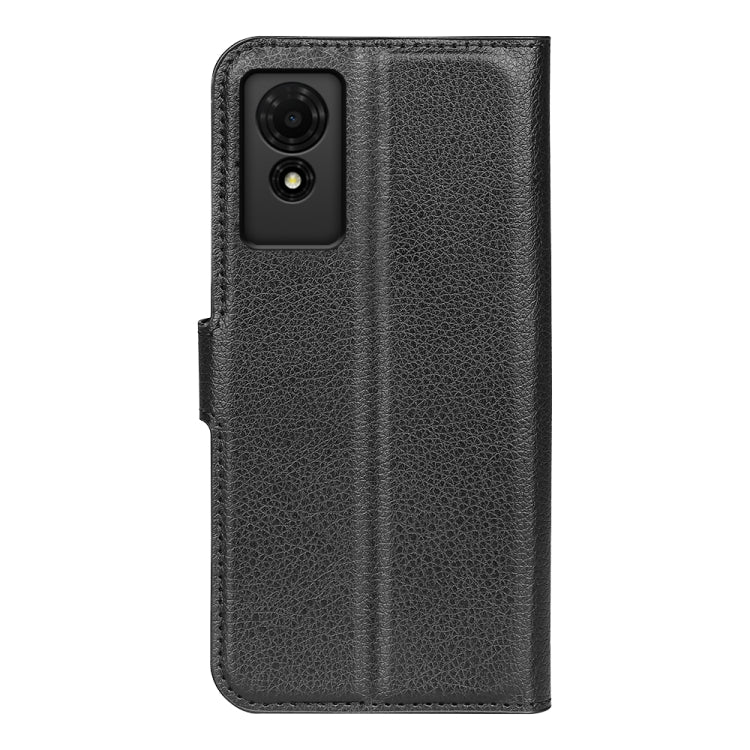 For TCL 501 Litchi Texture Horizontal Flip Leather Phone Case with Holder