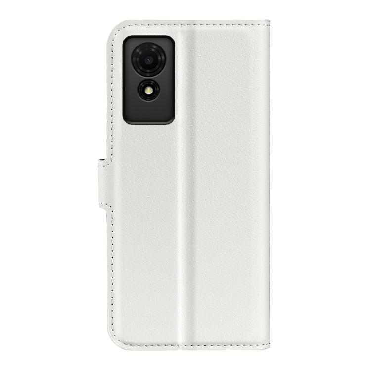 For TCL 501 Litchi Texture Horizontal Flip Leather Phone Case with Holder