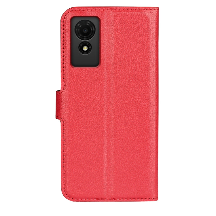For TCL 501 Litchi Texture Horizontal Flip Leather Phone Case with Holder