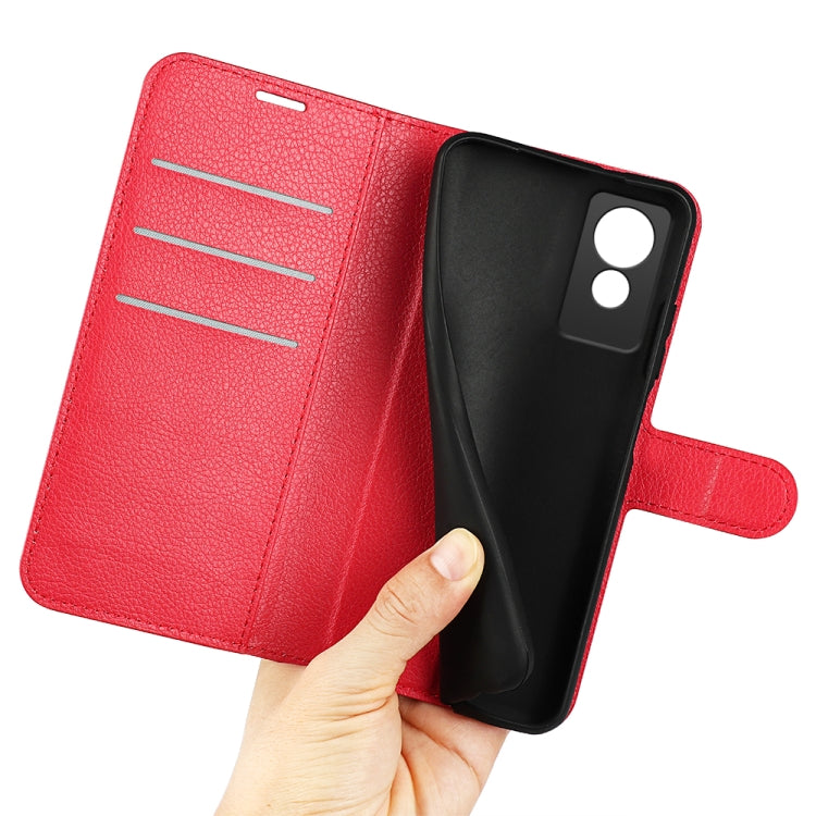For TCL 501 Litchi Texture Horizontal Flip Leather Phone Case with Holder