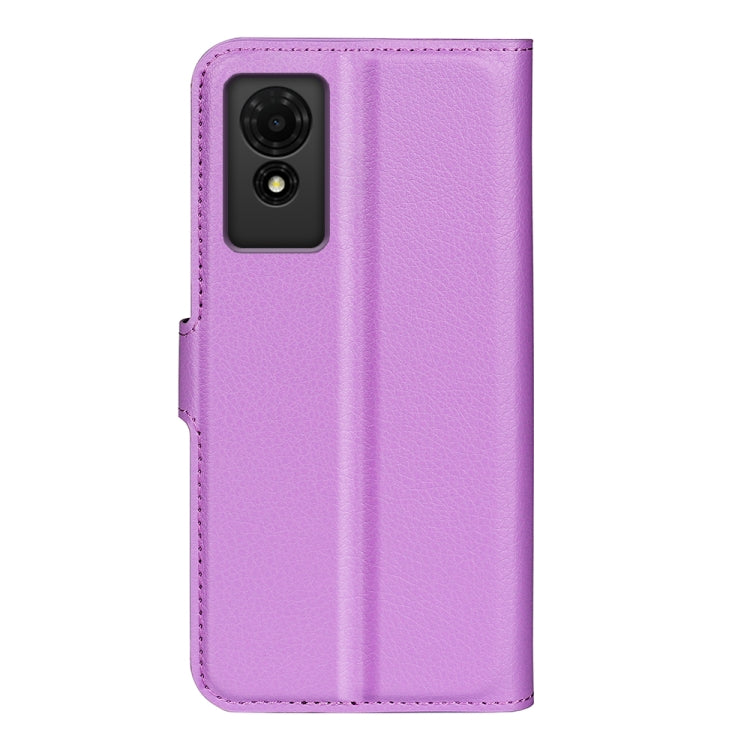 For TCL 501 Litchi Texture Horizontal Flip Leather Phone Case with Holder