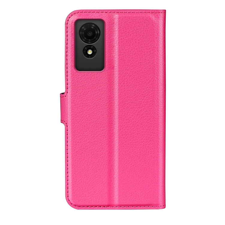 For TCL 501 Litchi Texture Horizontal Flip Leather Phone Case with Holder