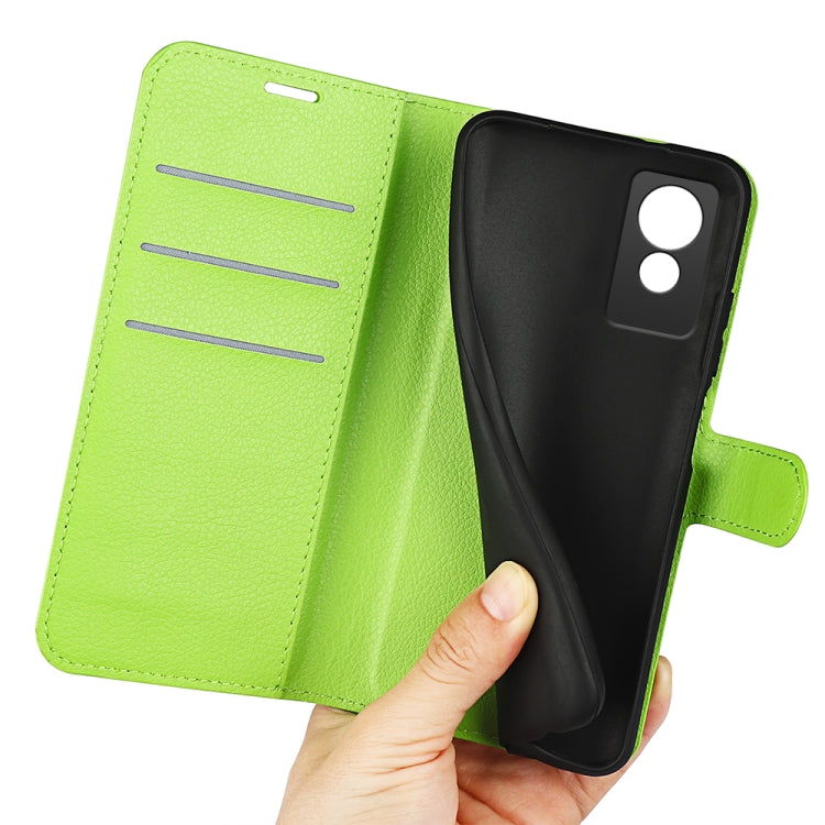 For TCL 501 Litchi Texture Horizontal Flip Leather Phone Case with Holder