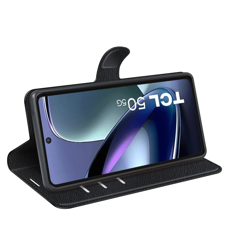 For TCL 50 5G Litchi Texture Horizontal Flip Leather Phone Case with Holder