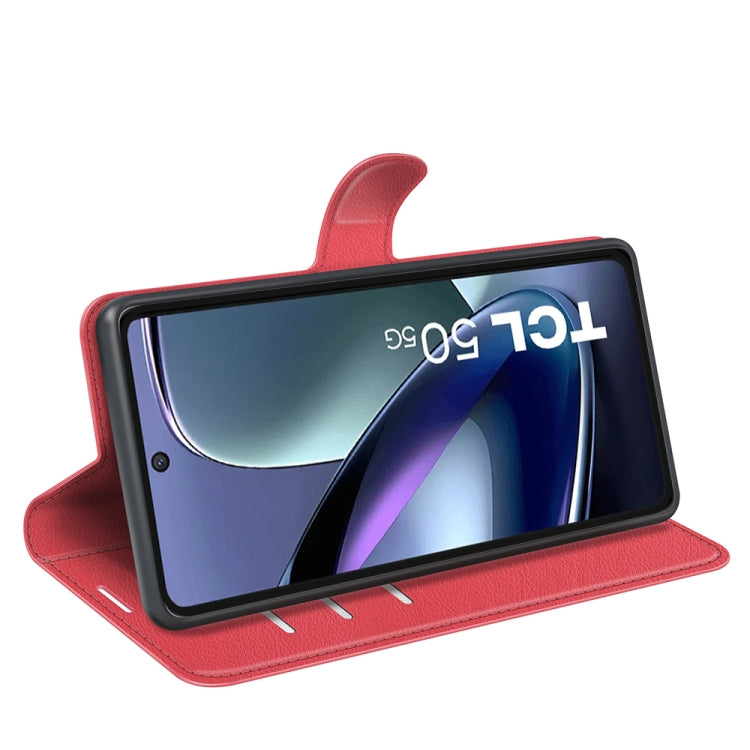 For TCL 50 5G Litchi Texture Horizontal Flip Leather Phone Case with Holder