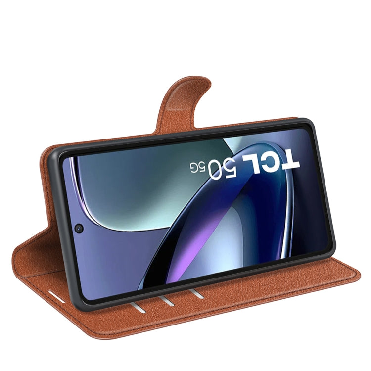 For TCL 50 5G Litchi Texture Horizontal Flip Leather Phone Case with Holder